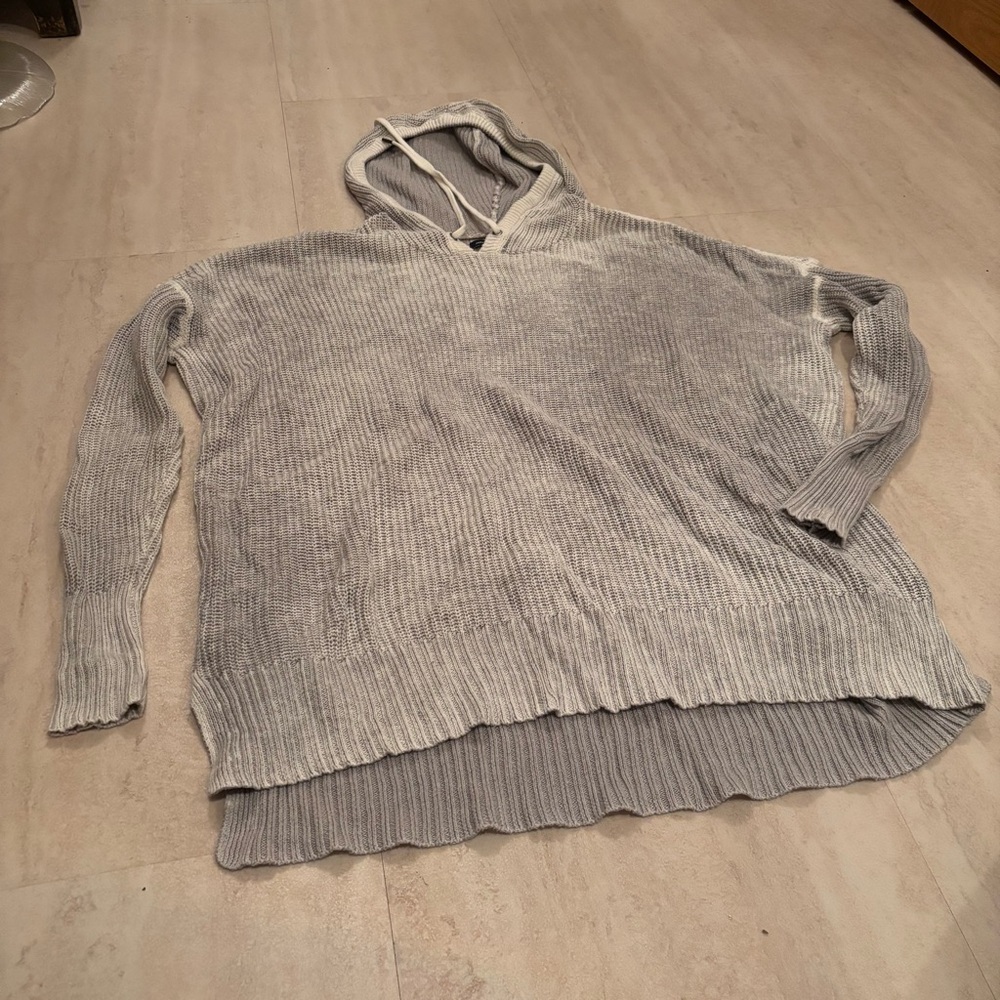 Cozy Gray Knit Hoodie